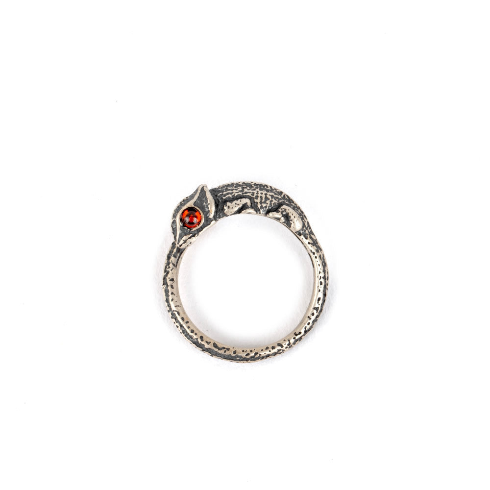 Sterling silver chameleon ring lizard with adjustable opening