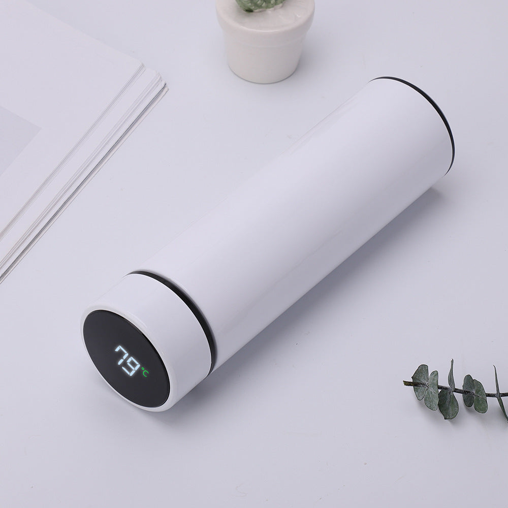 Smart Thermos Cup Temperature Measurement Double-layer Stainless Steel Touch Temperature Display Men And Women Water Cup Gifts Customized Lettering