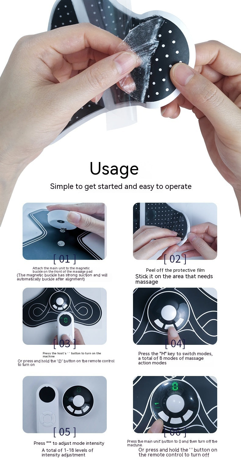 Abdominal Pad Patch Pulse Massage Instrument Intelligent Electric Whole Body Massager