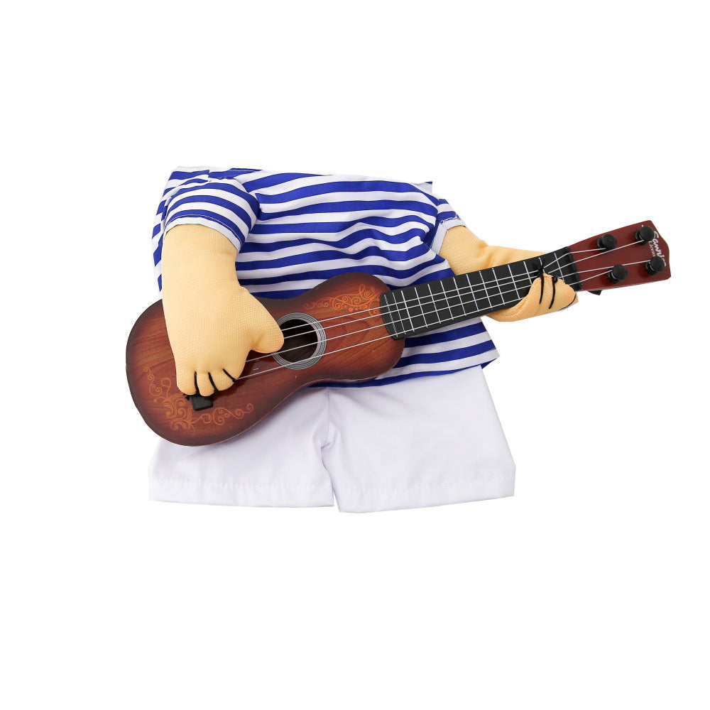 Pet dog guitarist dress-up outfit