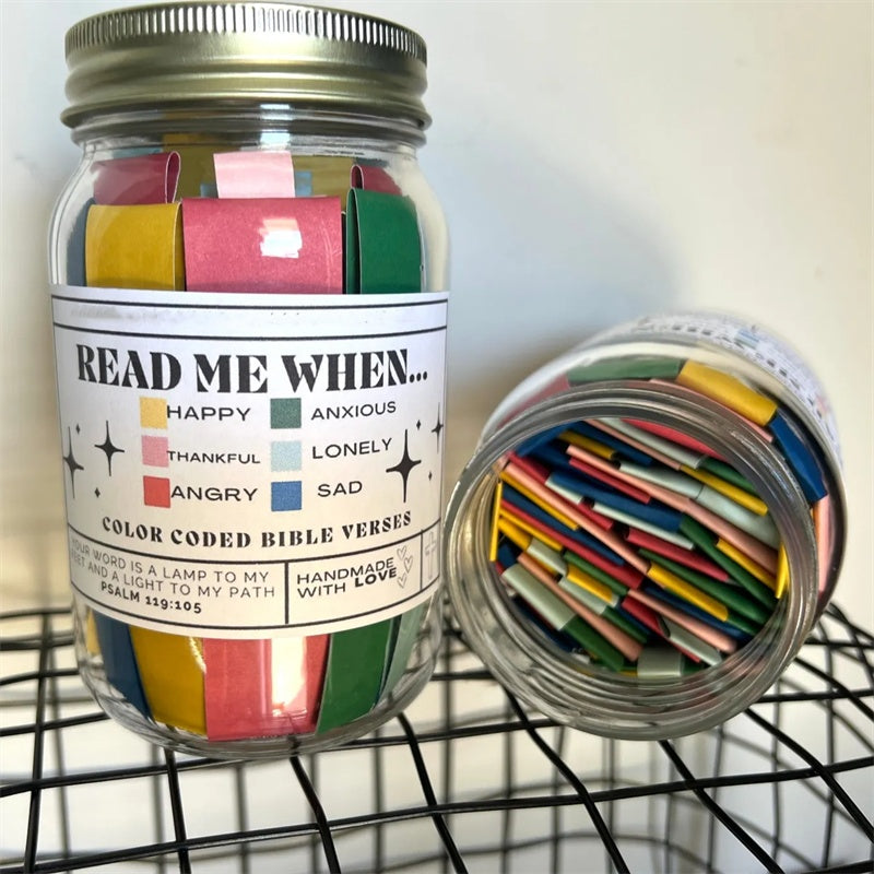 Handmade Bible Verses Jar 67 Color-coded Bible Verse Jar