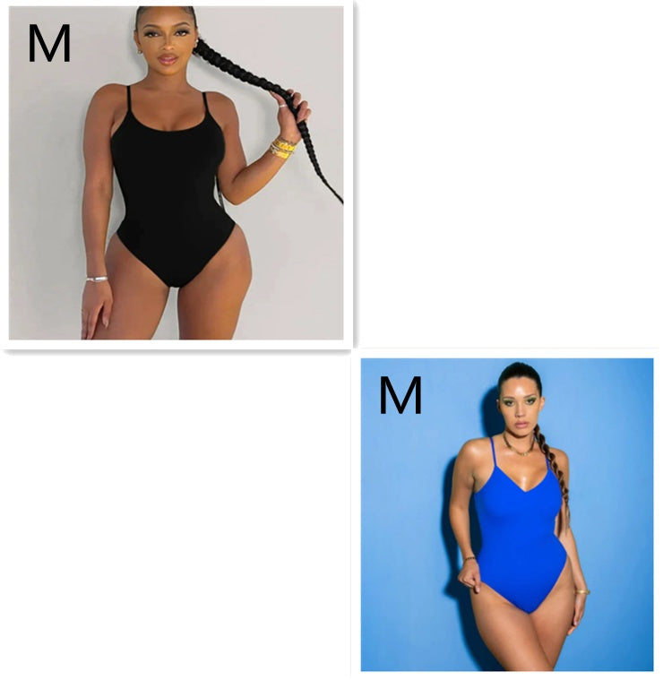 Summer Bikini Backless String Large Size Sexy Solid Color Triangle One-piece Swimsuit Women's Clothing