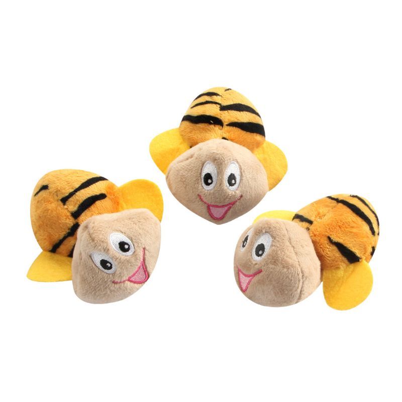 Pet plush springy bees stuck in a bee hive plushie toy