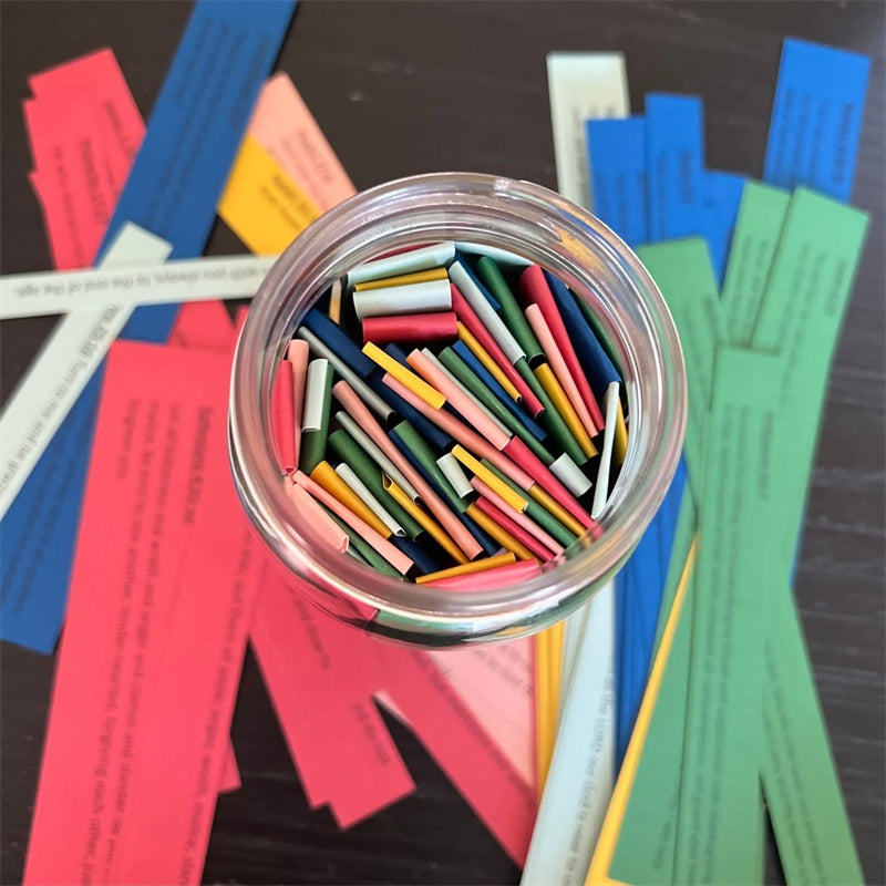Handmade Bible Verses Jar 67 Color-coded Bible Verse Jar
