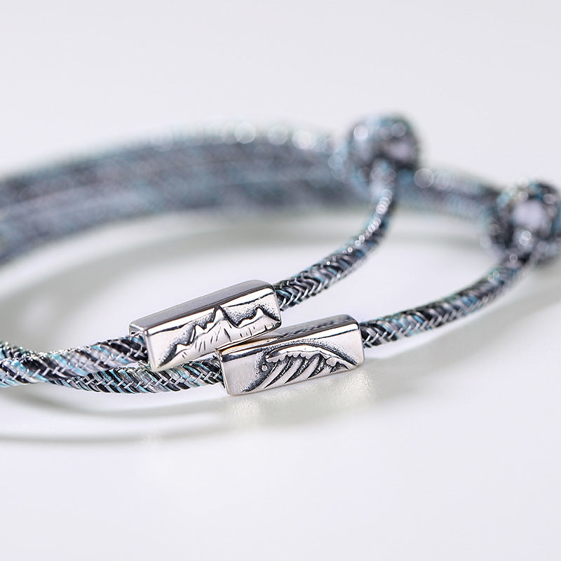 Pure silver vow of love hand rope
