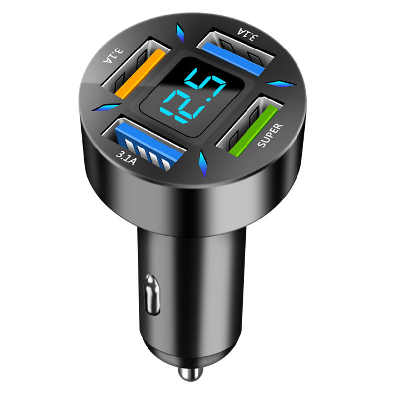 Four-port USB Digital Screen Car Charger