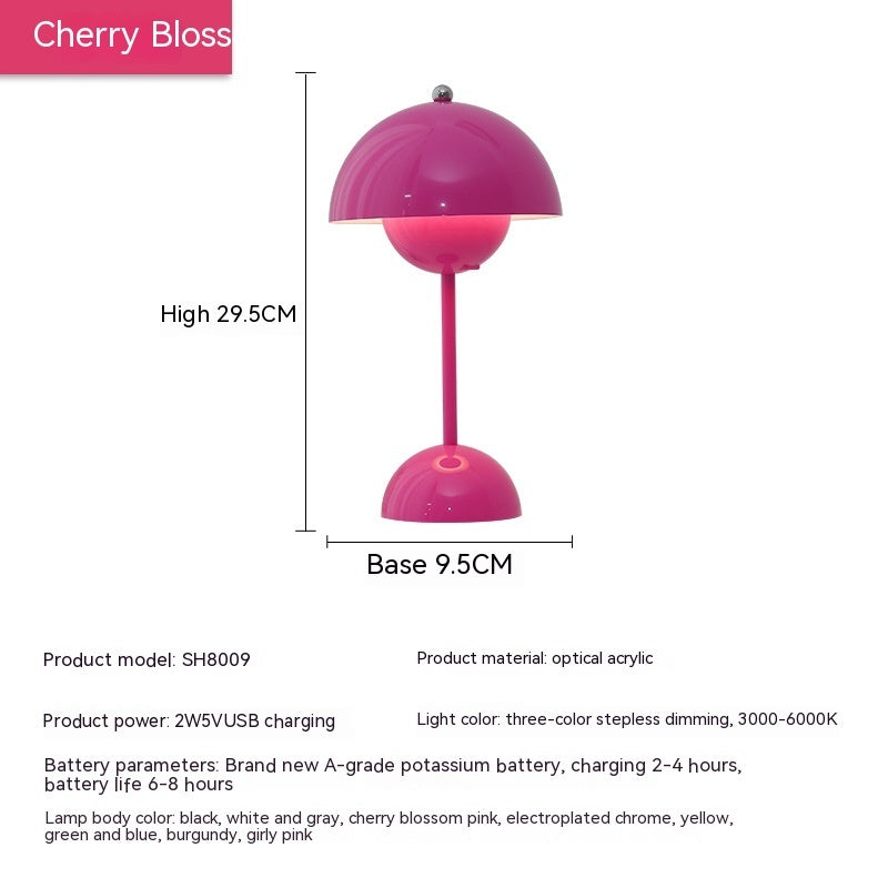 Mushroom Table Lamp Desk Lamp Touch Portable Lamp LED Rechargeable Night Light