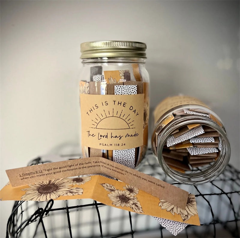 Handmade Bible Verses Jar 67 Color-coded Bible Verse Jar