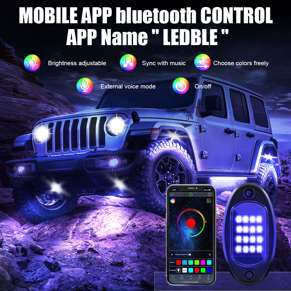 LED Car Atmosphere Chassis Lights RGB Colourful Music Rhythm Lamp