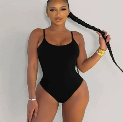 Summer Bikini Backless String Large Size Sexy Solid Color Triangle One-piece Swimsuit Women's Clothing
