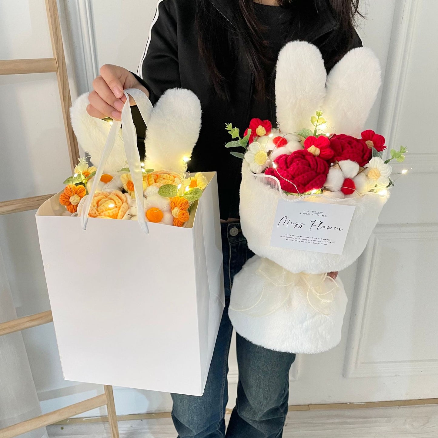 Creative Knitted Rabbit Ears Bouquet
