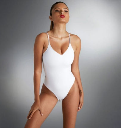 Summer Bikini Backless String Large Size Sexy Solid Color Triangle One-piece Swimsuit Women's Clothing