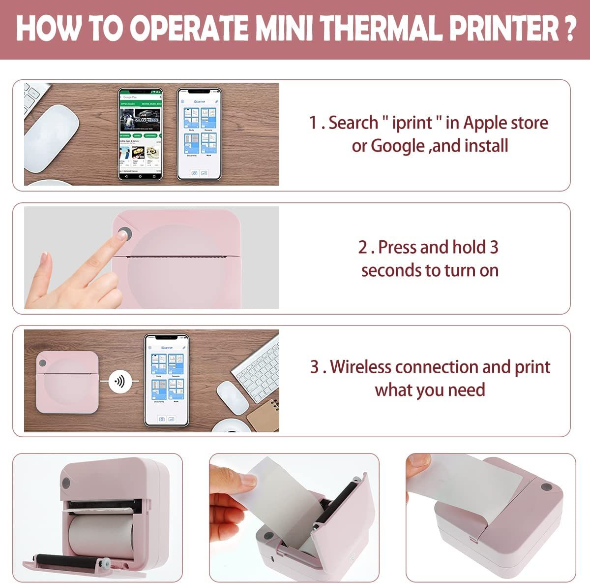 Mini Pocket Printer For Home Use