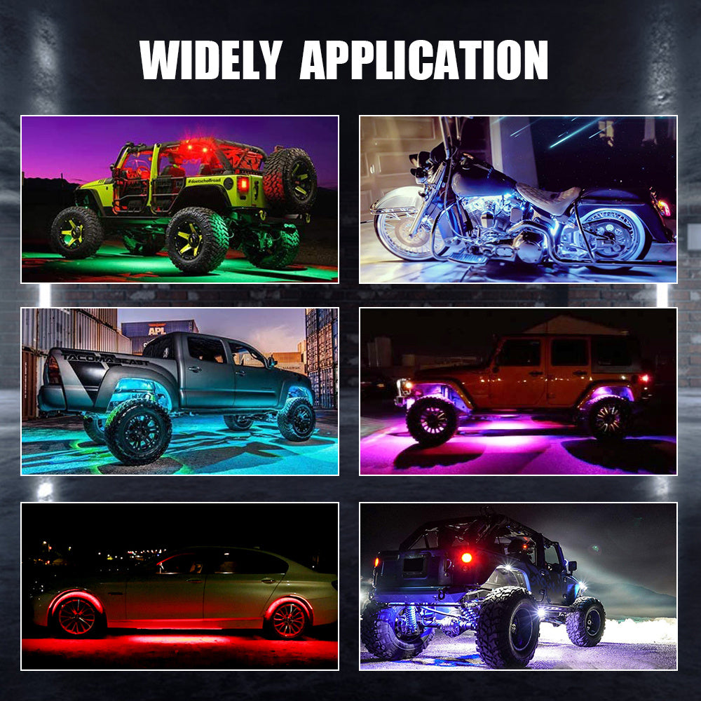 LED Car Atmosphere Chassis Lights RGB Colourful Music Rhythm Lamp
