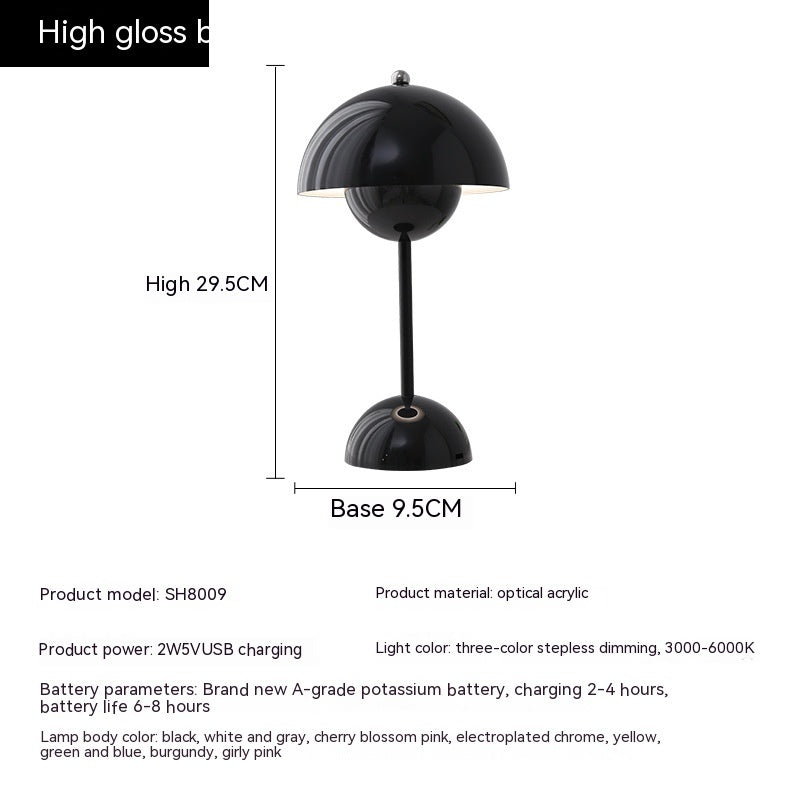 Mushroom Table Lamp Desk Lamp Touch Portable Lamp LED Rechargeable Night Light