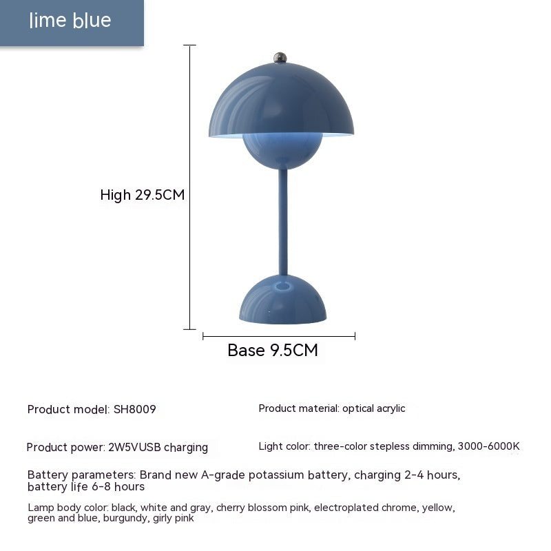 Mushroom Table Lamp Desk Lamp Touch Portable Lamp LED Rechargeable Night Light
