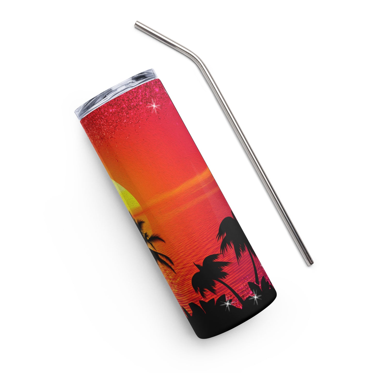 Orange Sunset Scenic Summer Stainless steel tumbler