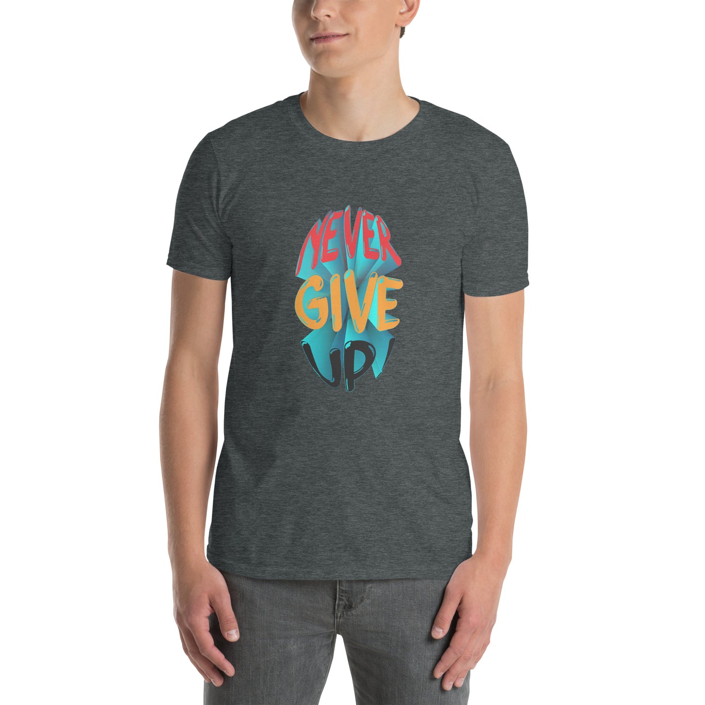 Never Give up Embroidered Short-Sleeve T-Shirt