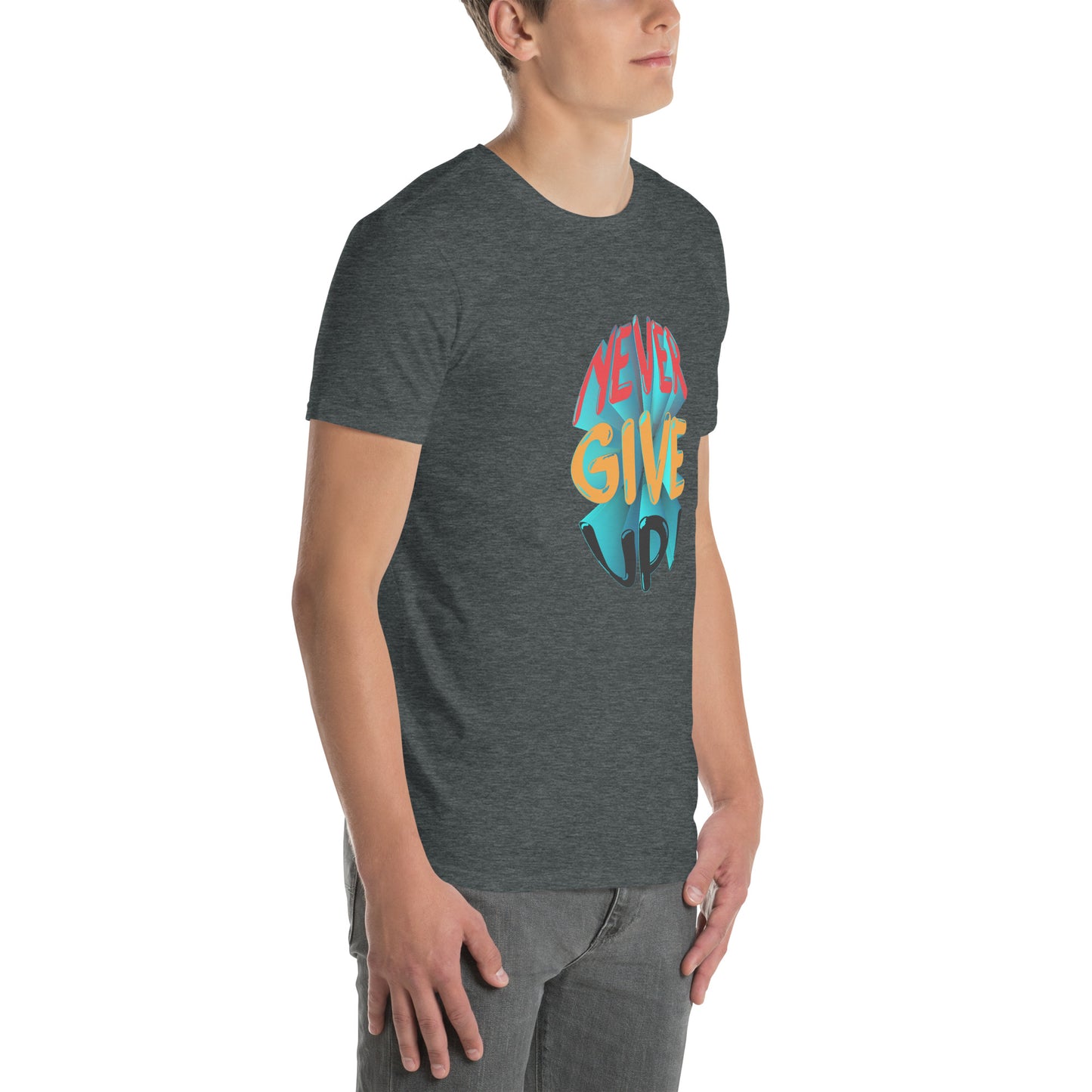 Never Give up Embroidered Short-Sleeve T-Shirt