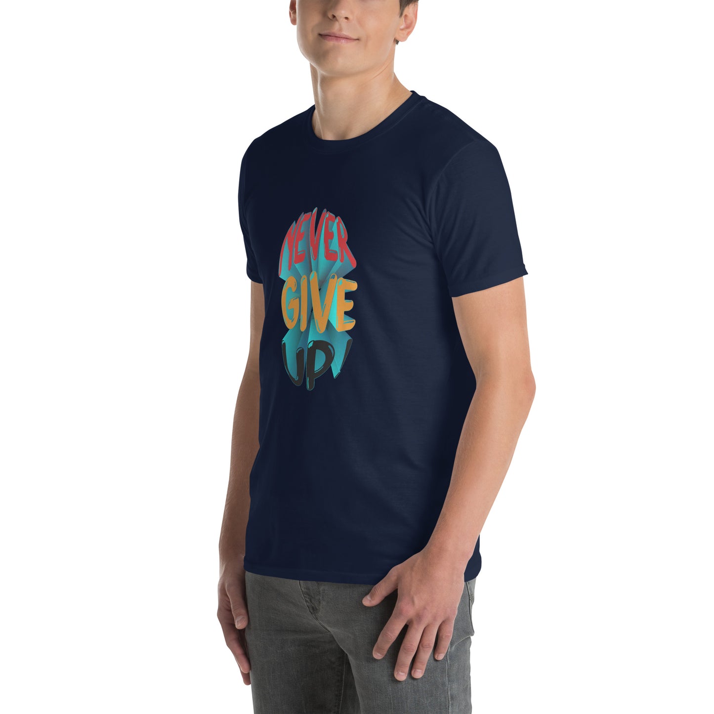 Never Give up Embroidered Short-Sleeve T-Shirt