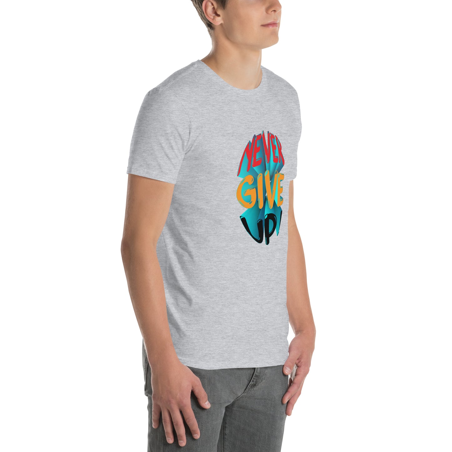 Never Give up Embroidered Short-Sleeve T-Shirt