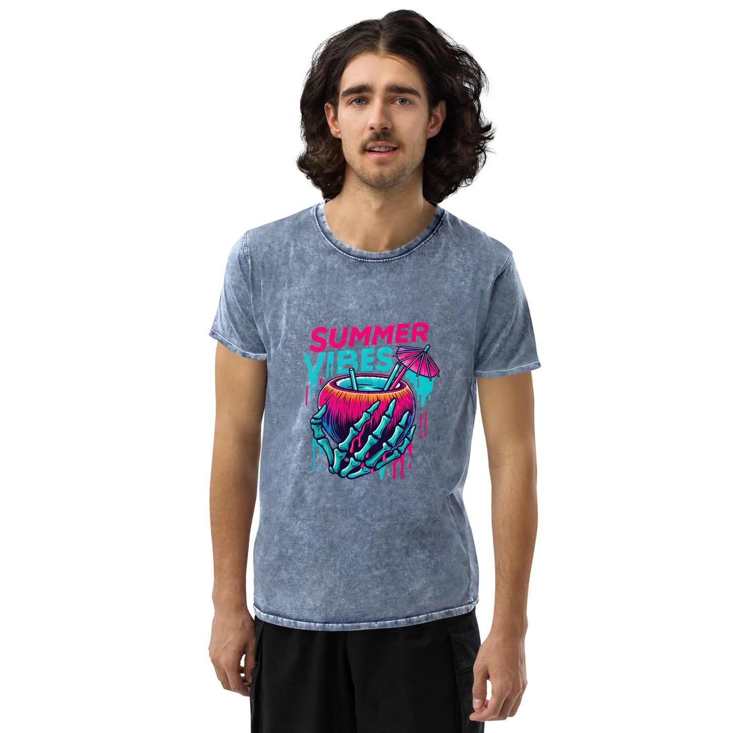 Crazy Summer Vibes Drink Denim T-Shirt