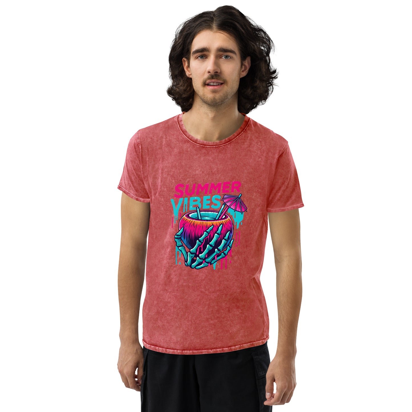 Crazy Summer Vibes Drink Denim T-Shirt