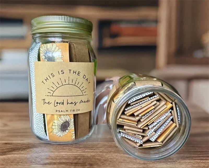 Handmade Bible Verses Jar 67 Color-coded Bible Verse Jar