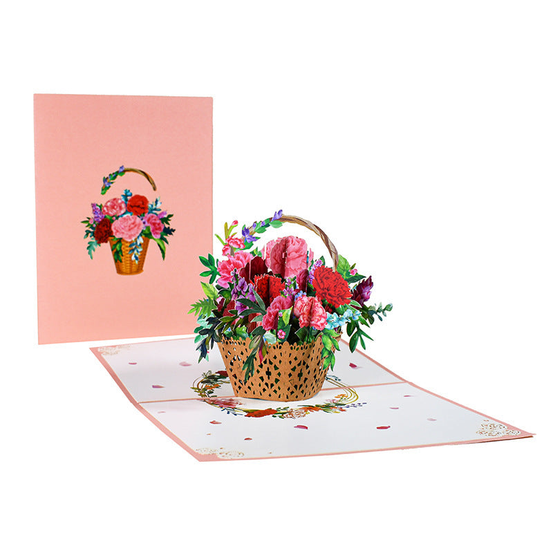 3D Popup Flower Bouquet Cards Gifts for Mothers Day