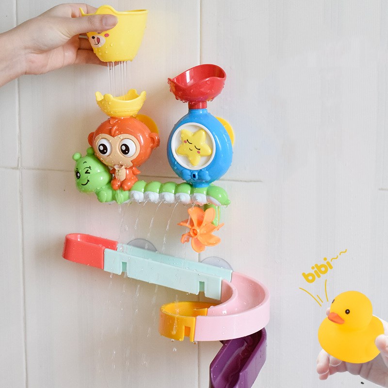 Playing with fun baby water toys