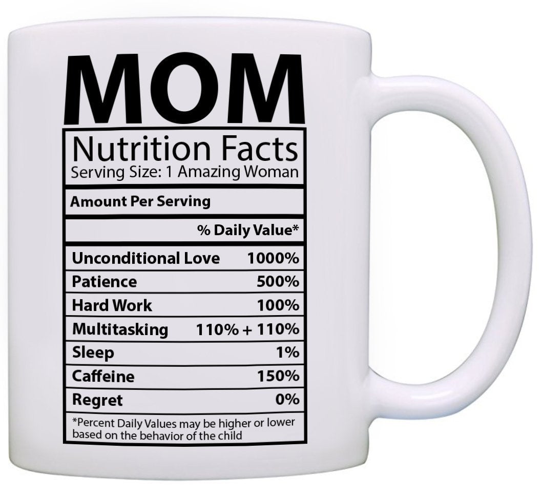 Mother's Day Nutrition Label Mug Ceramic Coffee Cup