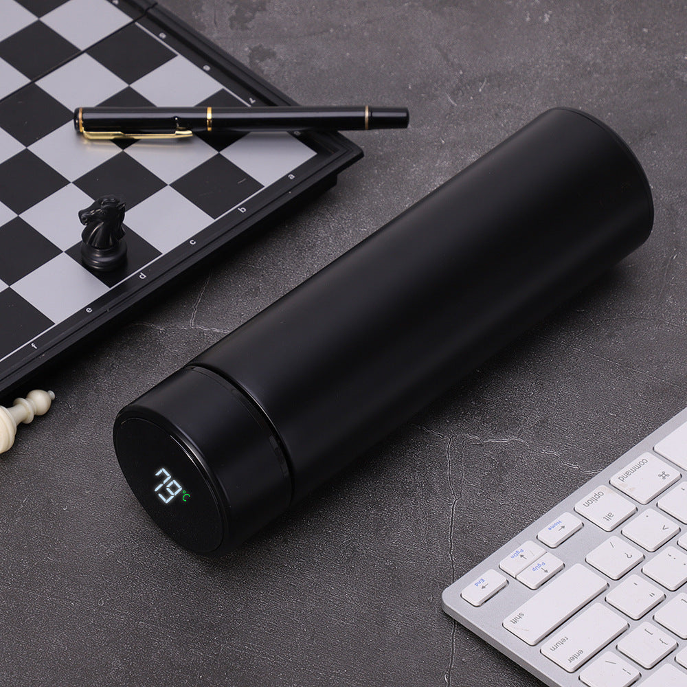 Smart Thermos Cup Temperature Measurement Double-layer Stainless Steel Touch Temperature Display Men And Women Water Cup Gifts Customized Lettering