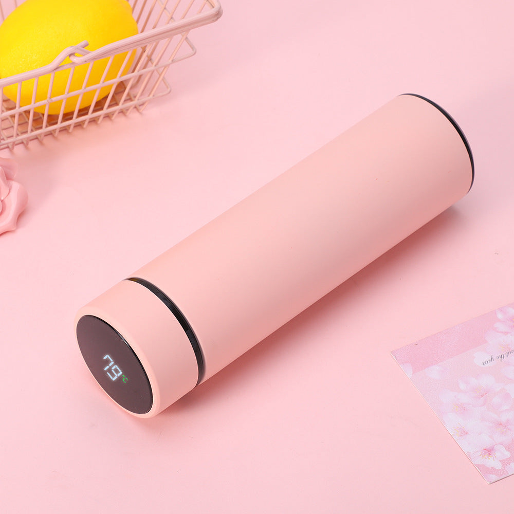 Smart Thermos Cup Temperature Measurement Double-layer Stainless Steel Touch Temperature Display Men And Women Water Cup Gifts Customized Lettering