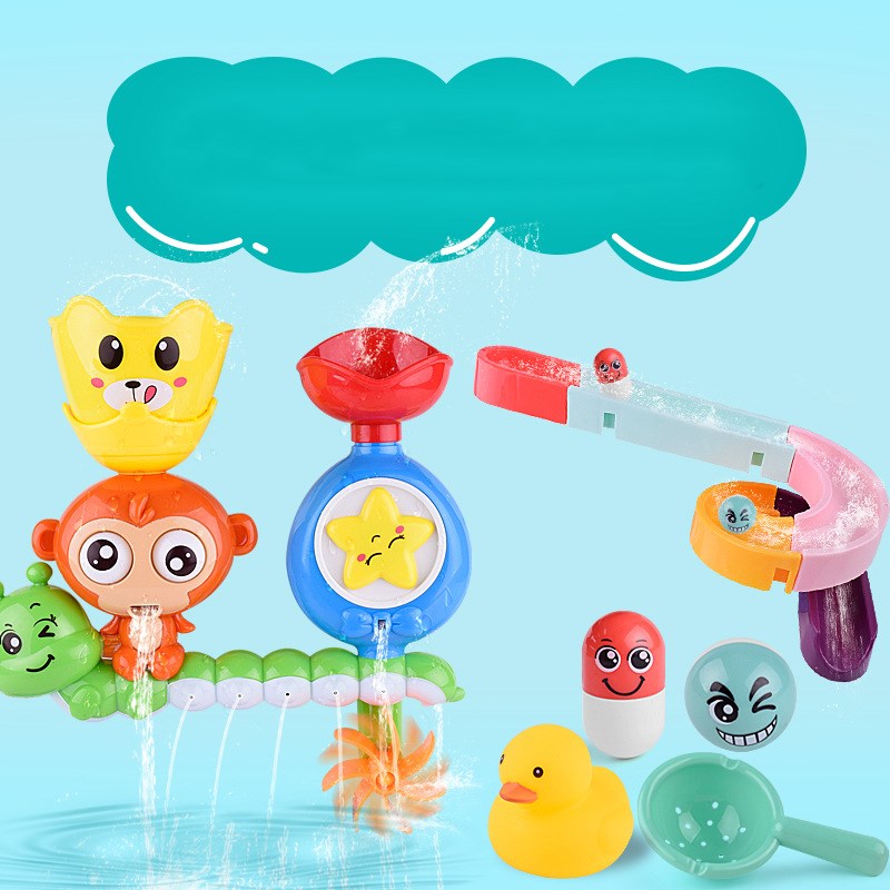 Playing with fun baby water toys