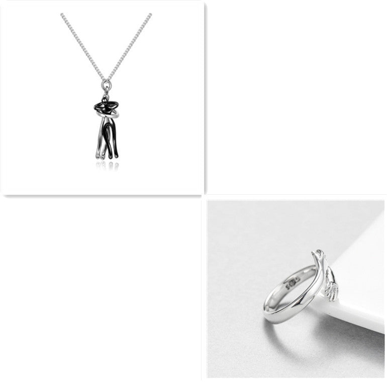 Love Hug Necklace Couple Jewellery Clavicle Chain Pendant Gift