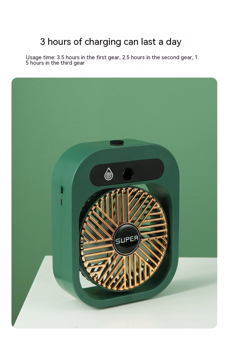 Air Conditioning Fan Desk Misting Fan Air Cooler Cooling USB Rechargeable Humidifier Portable Spray Fan With 3 Wind Speeds Mist Fan