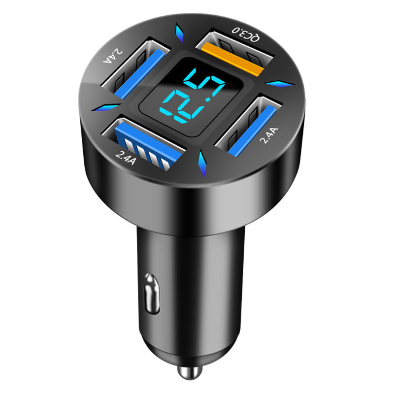 Four-port USB Digital Screen Car Charger