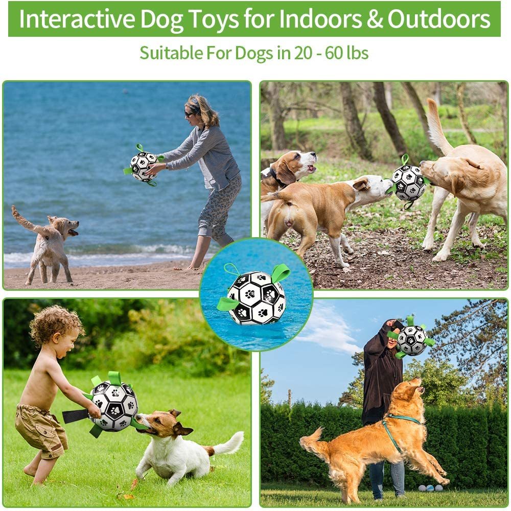 Dog Toys Interactive Pet Football Toys with Grab Tabs Dog Outdoor Soccer training