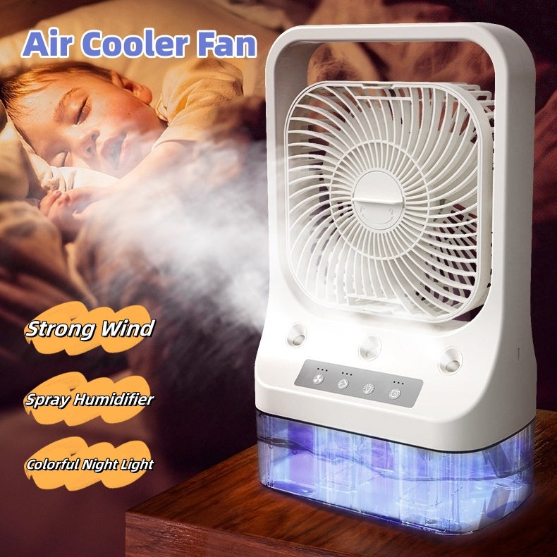 Household Cooling Fan Usb Rechargeable Head Adjustable Air Cooling Water Cooled Air Conditioning Tank Low Noise Air Cooler Fans