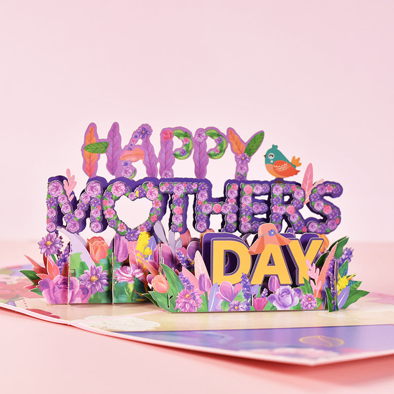 3D Popup Flower Bouquet Cards Gifts for Mothers Day