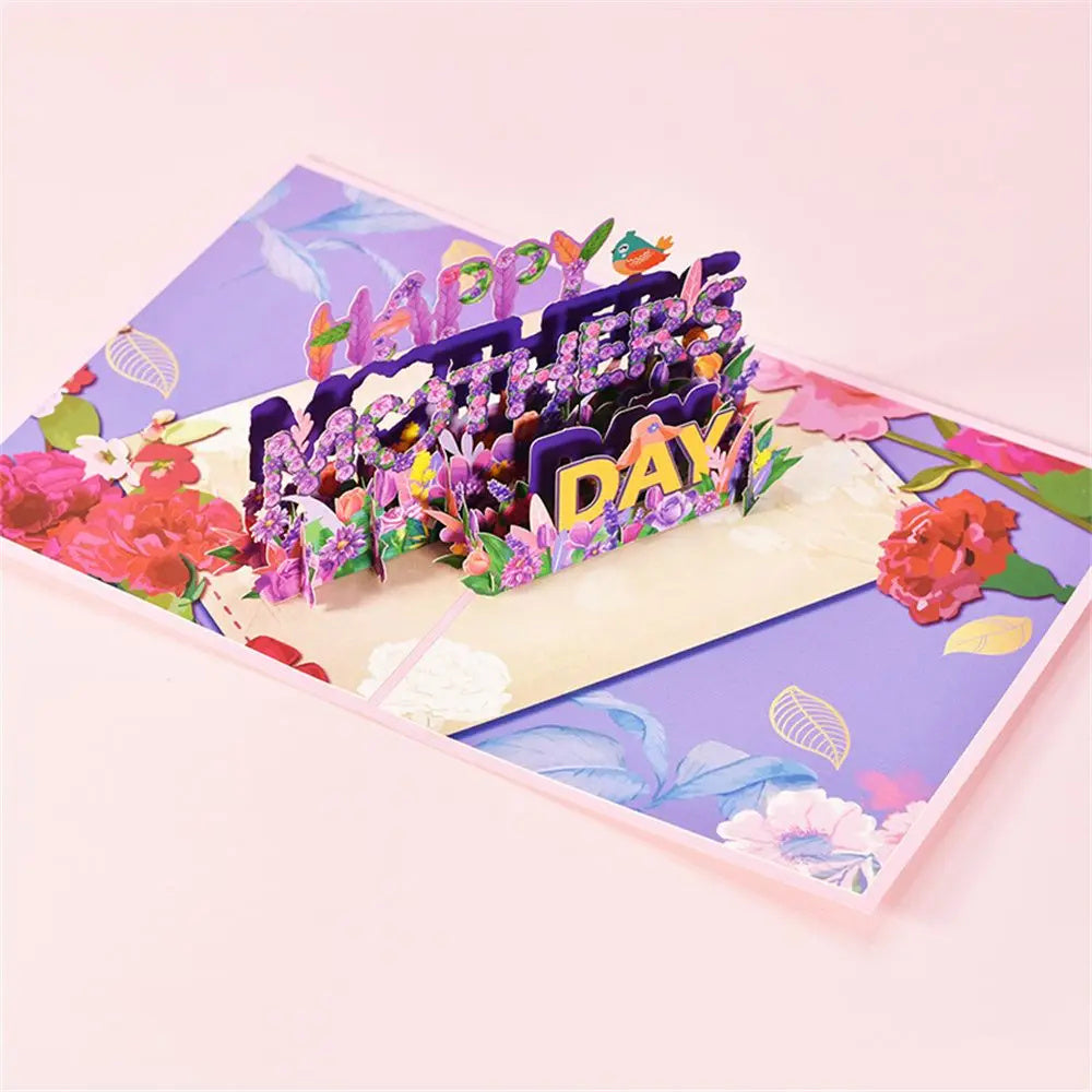 3D Popup Flower Bouquet Cards Gifts for Mothers Day