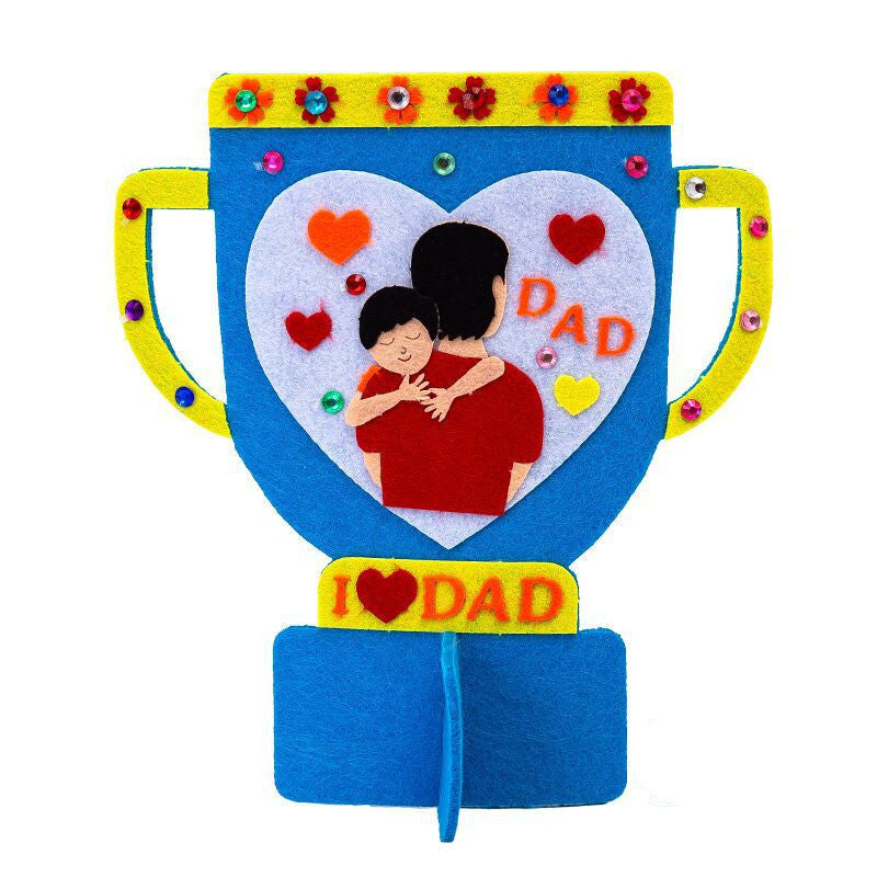 Children Handmade DIY Non Woven Father's Day Trophy