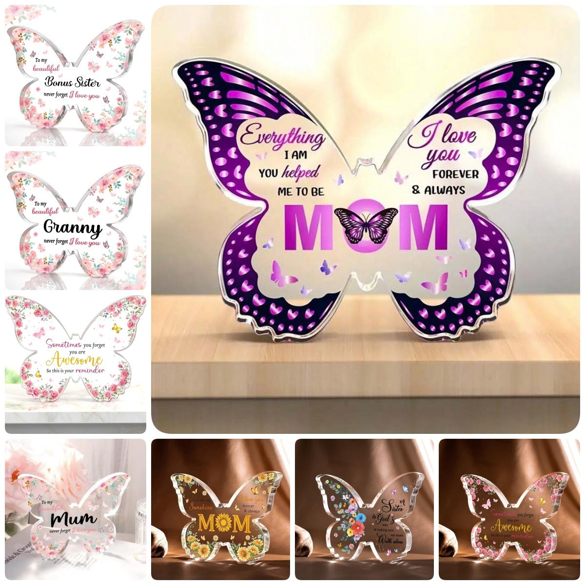 Mother's Day Gifts For Mom Grandma Nana DIY Unique Butterfly-Shaped Keepsake Gifts