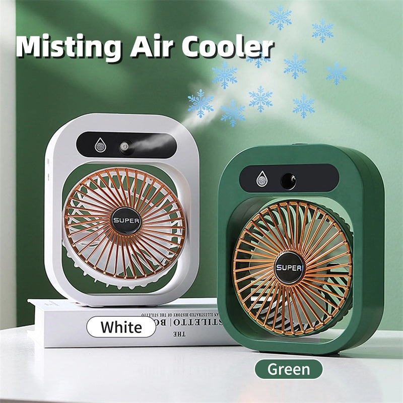 Air Conditioning Fan Desk Misting Fan Air Cooler Cooling USB Rechargeable Humidifier Portable Spray Fan With 3 Wind Speeds Mist Fan