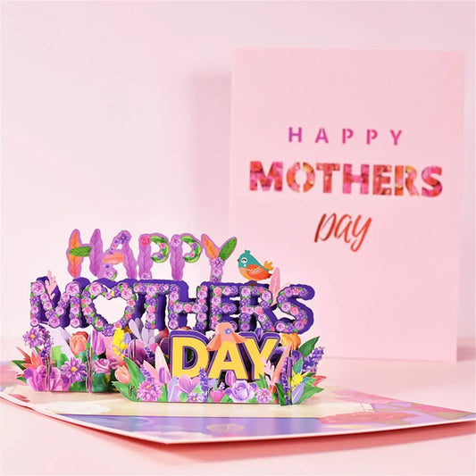 3D Popup Flower Bouquet Cards Gifts for Mothers Day