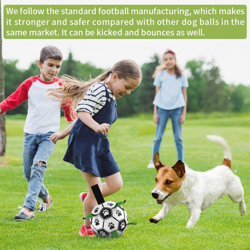 Dog Toys Interactive Pet Football Toys with Grab Tabs Dog Outdoor Soccer training