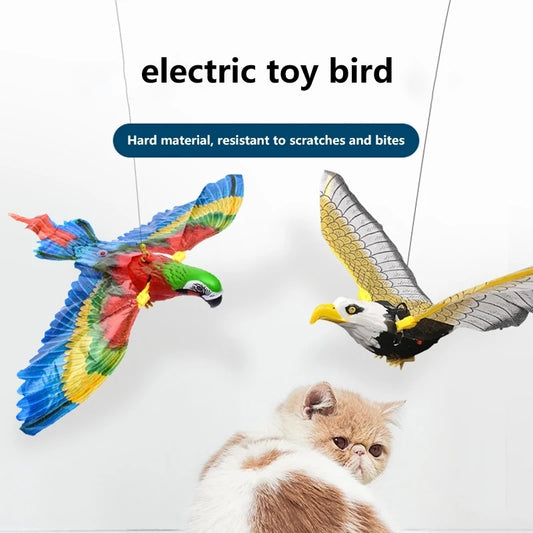 Simulation Bird Cat Interactive Pet Toys Hanging Eagle Flying Teaser Play