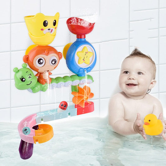 Playing with fun baby water toys