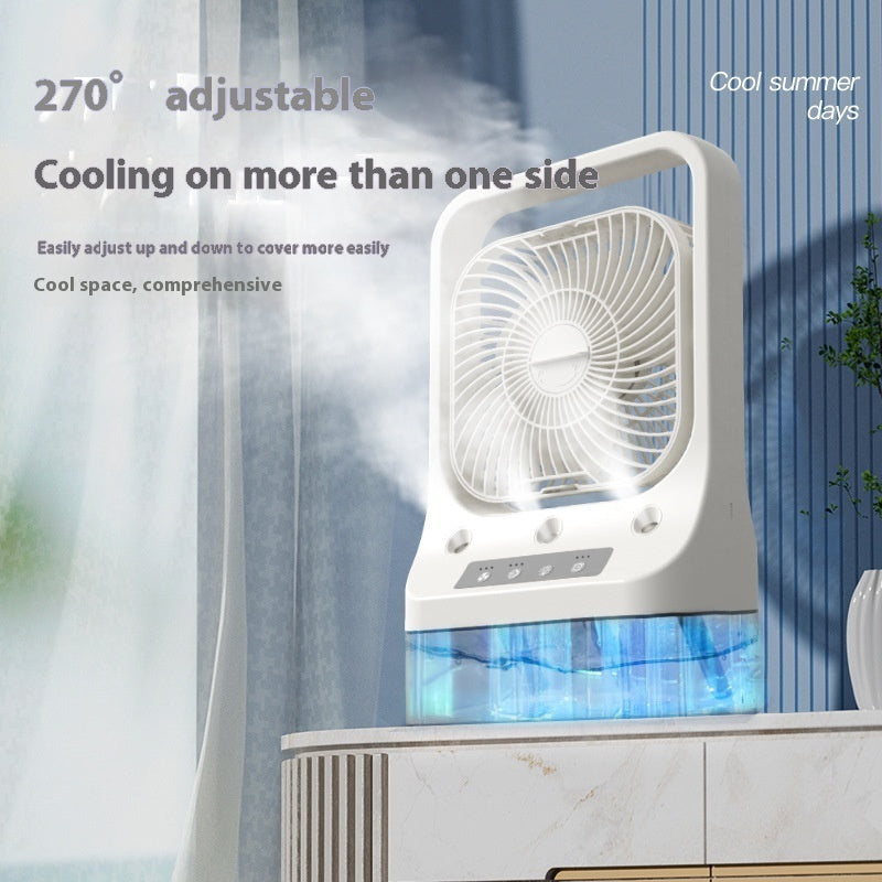 Household Cooling Fan Usb Rechargeable Head Adjustable Air Cooling Water Cooled Air Conditioning Tank Low Noise Air Cooler Fans