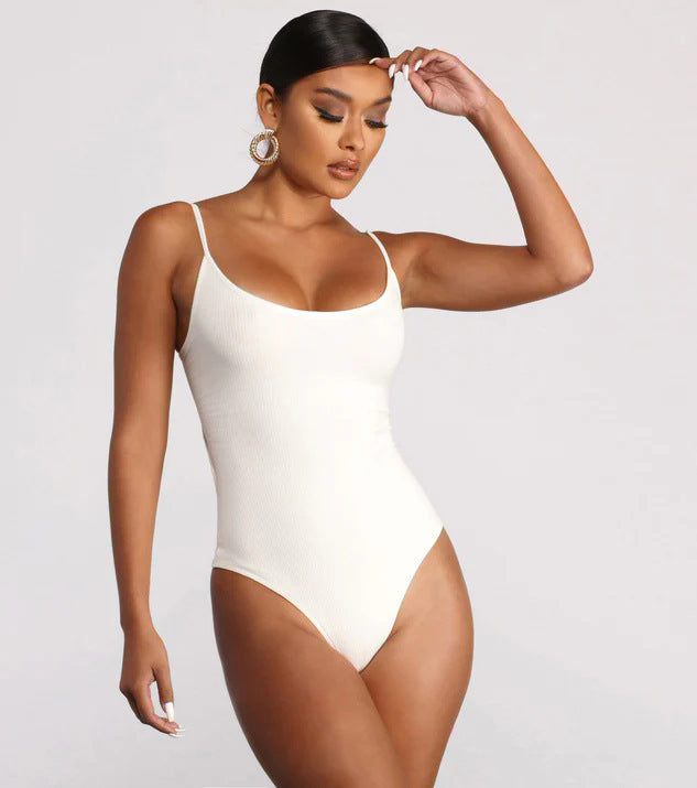 Summer Bikini Backless String Large Size Sexy Solid Color Triangle One-piece Swimsuit Women's Clothing